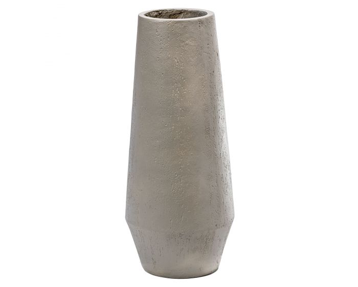 Large Vase with Travertine Effect  - Grey 